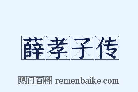 薛孝子传是什么意思的图片